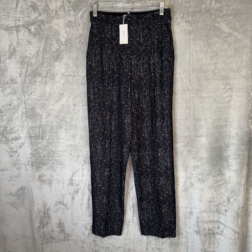 SPANX Ponte Barrel Pant Jacq Small Black Herringbone Clean Girl Corporate NWT